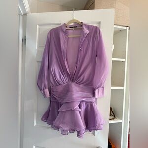 Chiffon Purple Ruffled Dress